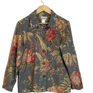Coldwater Creek floral, long sleeved over shirt/jacket. Women’s Medium